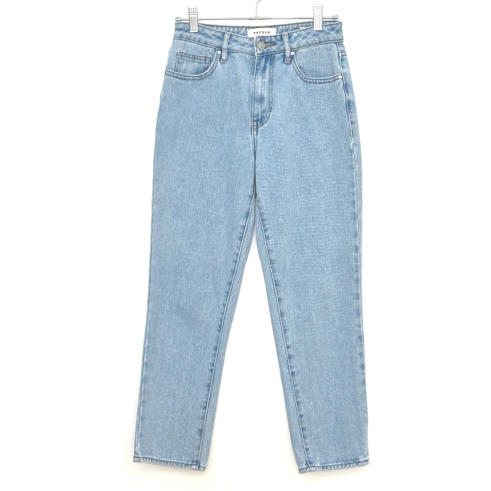 PacSun Womens Jeans 24 Light Wash High Waist Mom Jeans Tapered Retro Preppy